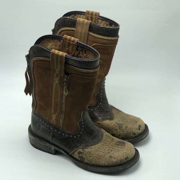 Ariat Shoes Womens Ariat Rodeo Baby Brown Leather Square Toe Cowboy